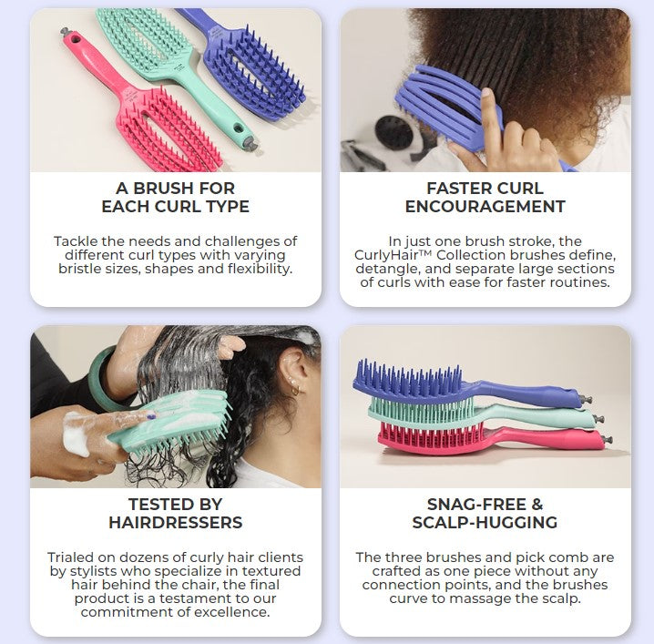 Olivia Garden CurlyHair Single Bristle Brush – Gene Juarez Salons