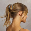 Kitsch Metal Medium Open Shape Puffy Claw Clip Hematite